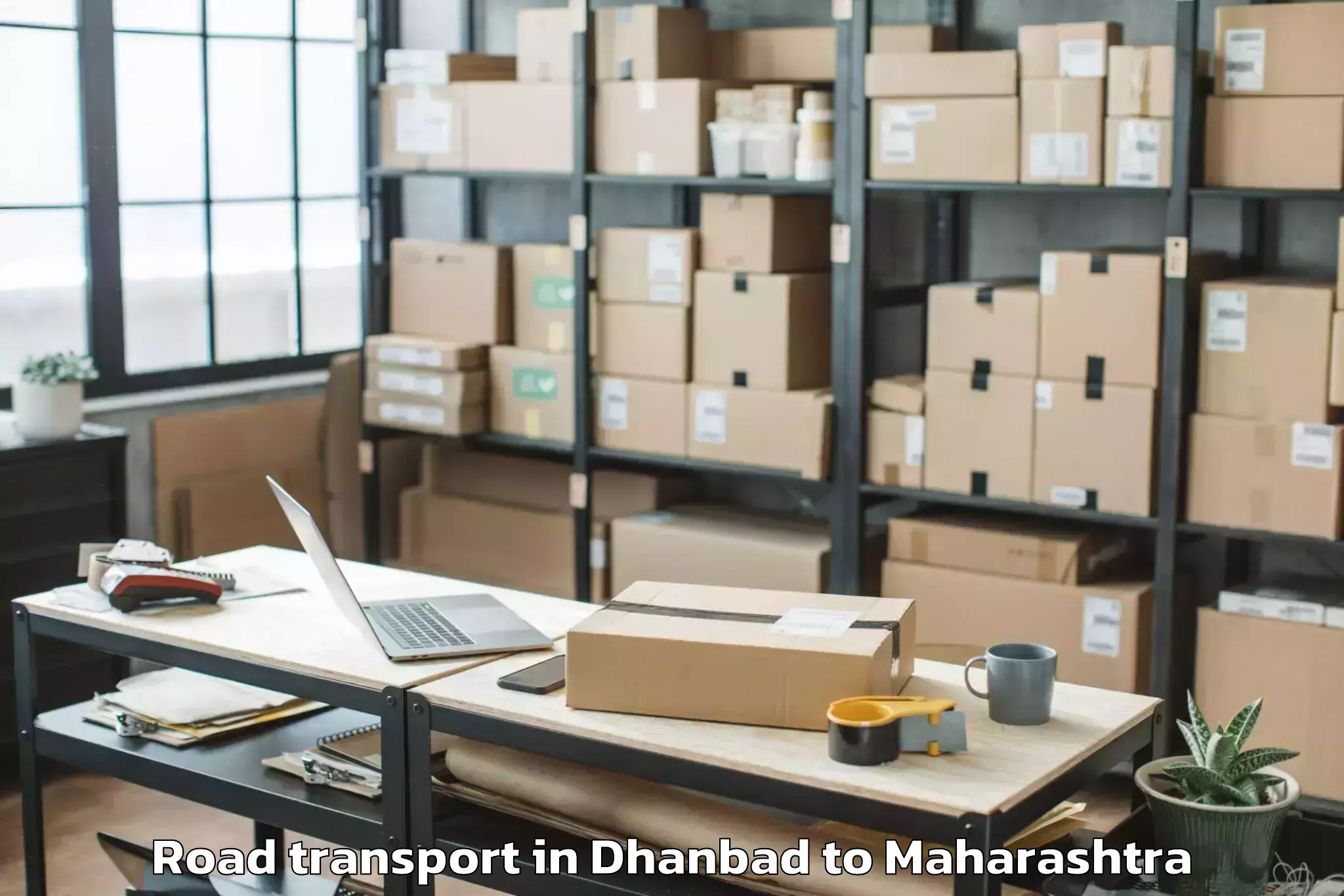 Easy Dhanbad to Shevgaon Road Transport Booking